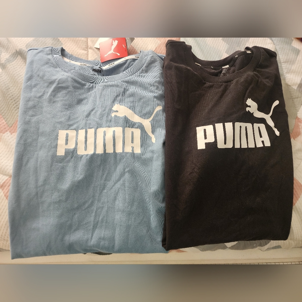 Puma Black and Blue Logo T-Shirts